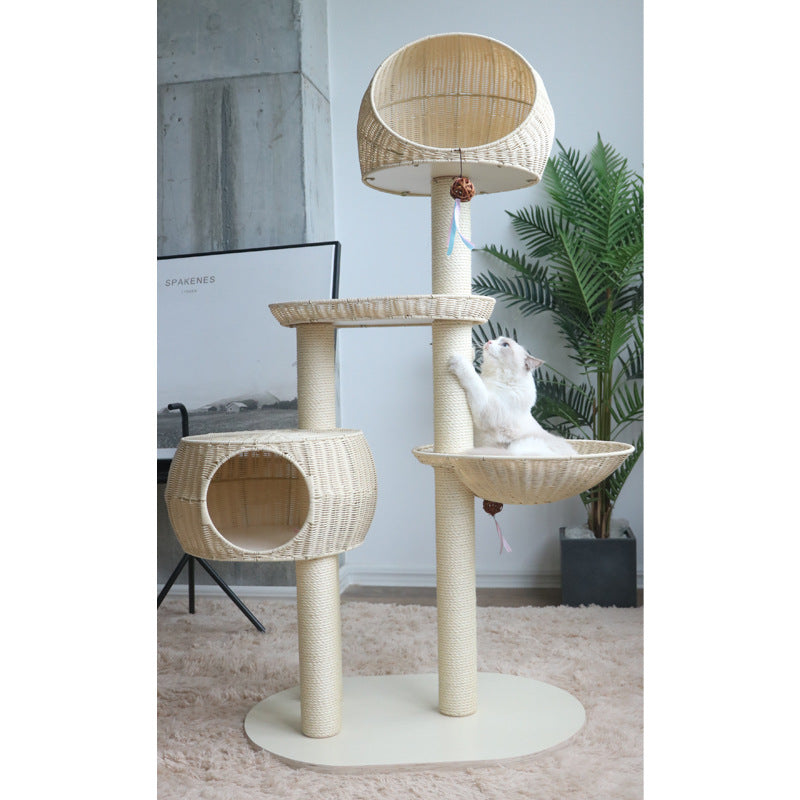 Integrated Multi Layer Solid Wood Cat Tree - Get It for Your Pets