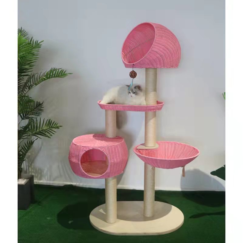 Integrated Multi Layer Solid Wood Cat Tree - Get It for Your Pets