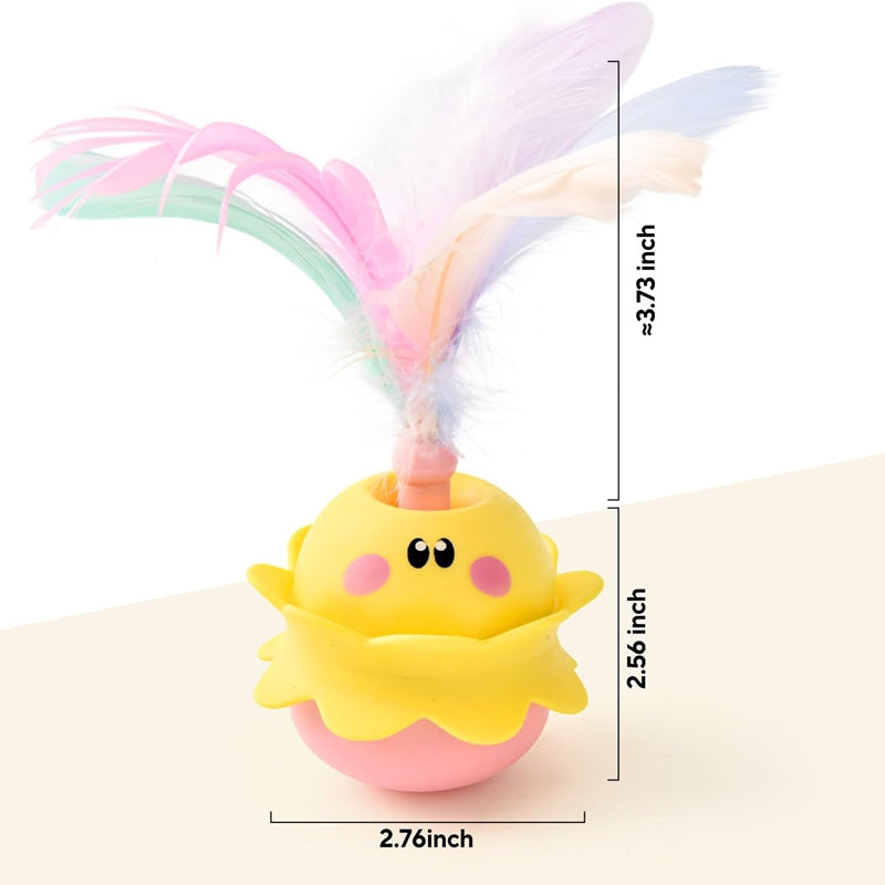 Interactive Automatic Cat Feather Toy, Rotating With LED Light, Rechargeable Electronic Chirping Toys For Indoor Cats. - Get It for Your Pets - Pet Store