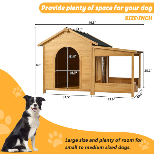 Large Wooden Dog House With Porch - Get It for Your Pets - Pet Store