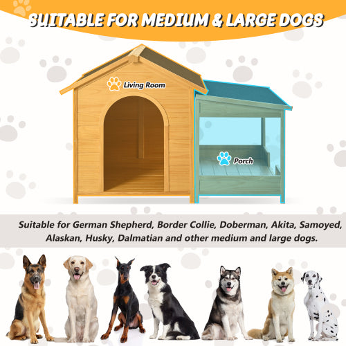 Large Wooden Dog House With Porch - Get It for Your Pets - Pet Store