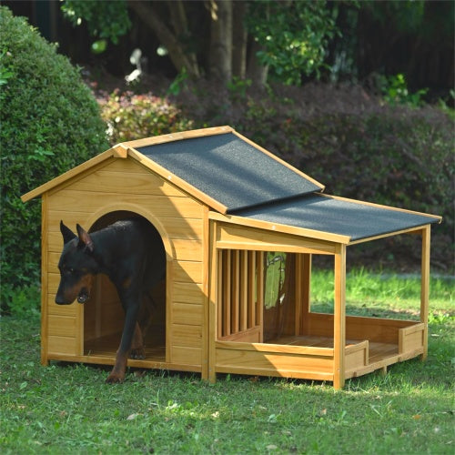 Large Wooden Dog House With Porch - Get It for Your Pets - Pet Store