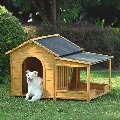 Large Wooden Dog House With Porch - Get It for Your Pets - Pet Store