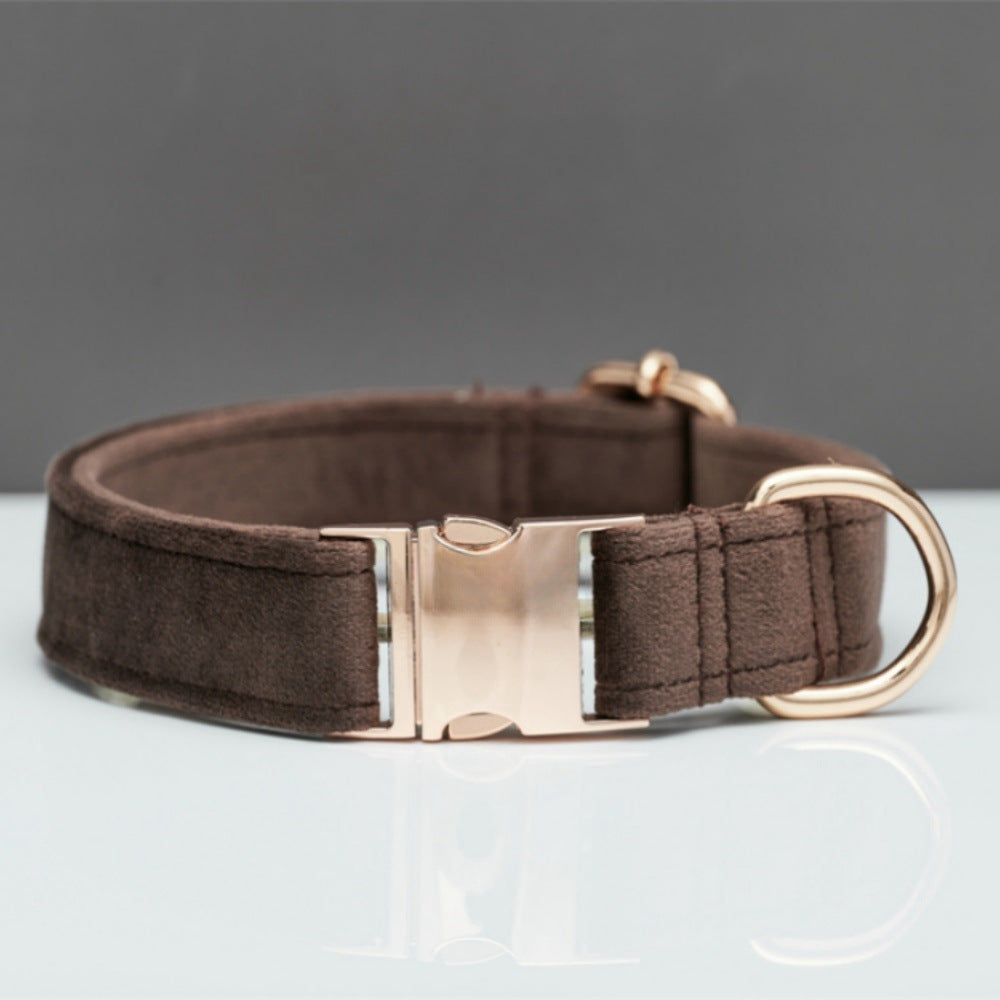 Multiple Colour Velvet Personalise Dog Collar Leash Set With Bow - Get It for Your Pets