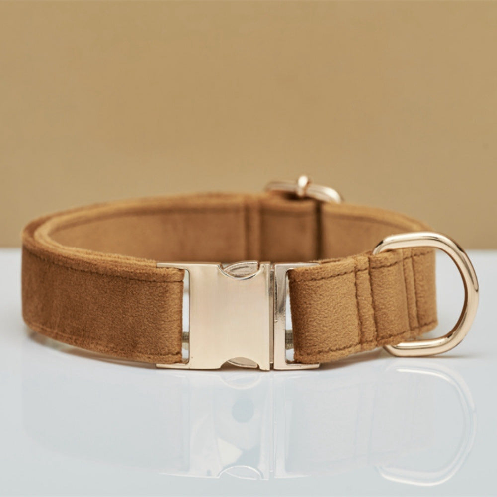 Multiple Colour Velvet Personalise Dog Collar Leash Set With Bow - Get It for Your Pets