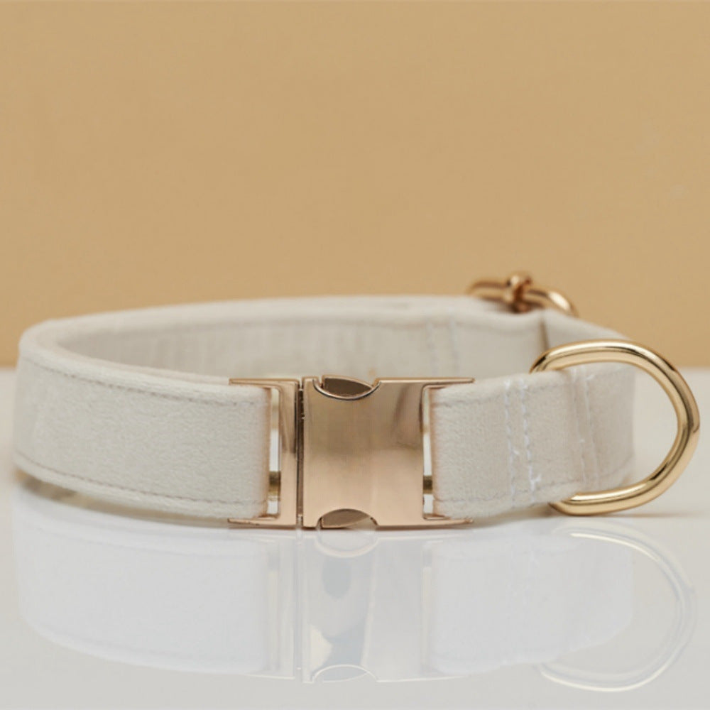 Multiple Colour Velvet Personalise Dog Collar Leash Set With Bow - Get It for Your Pets