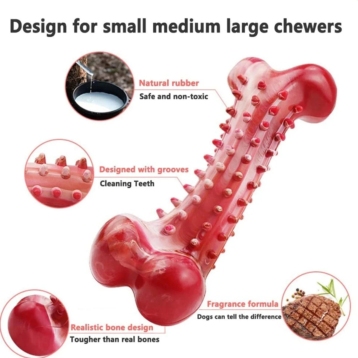 Natural Rubber Chew Toy Suitable For Aggressive Dogs - Durable And Long-Lasting Suitable For Dogs Chewing Heavy Objects - Get It for Your Pets