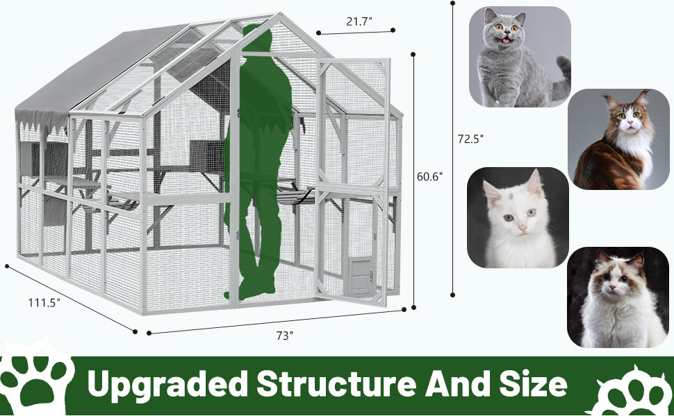 Outdoor Cat Room Cat Fence 110 Large Kitten Play Fence With Platform - Get It for Your Pets - Pet Store