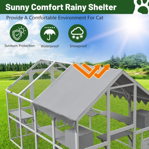 Outdoor Cat Room Cat Fence 110 Large Kitten Play Fence With Platform - Get It for Your Pets - Pet Store