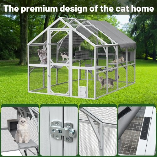 Outdoor Cat Room Cat Fence 110 Large Kitten Play Fence With Platform - Get It for Your Pets - Pet Store