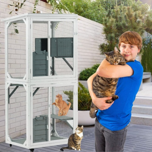 Outdoor Indoor Cat Pet Climbing Frame Game Cage Cute Large Space - Get It for Your Pets - Pet Store
