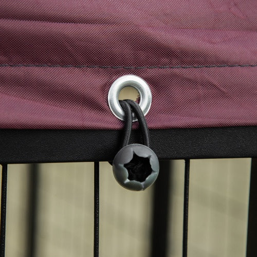 Outdoor Kennel With Rotating Bowl Rack, Walk-in Pet Playpen, Welded Wire Steel Dog Pen, With Waterproof And UV Resistant Awning - Get It for Your Pets - Pet Store