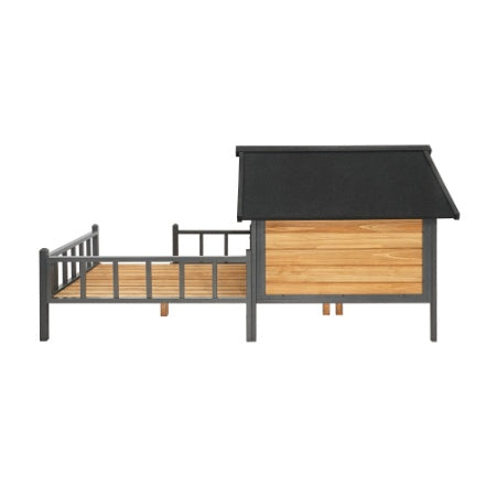 Outdoor Large Wooden Cabin House Style Wooden Dog Kennel With Porch - Get It for Your Pets - Pet Store