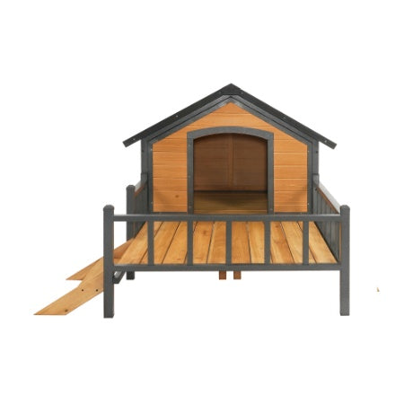 Outdoor Large Wooden Cabin House Style Wooden Dog Kennel With Porch - Get It for Your Pets - Pet Store