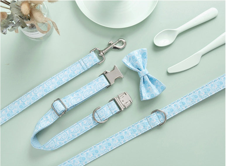 Paisley Pet Collar Leash Set Dog Collar Leash Bow - Get It for Your Pets