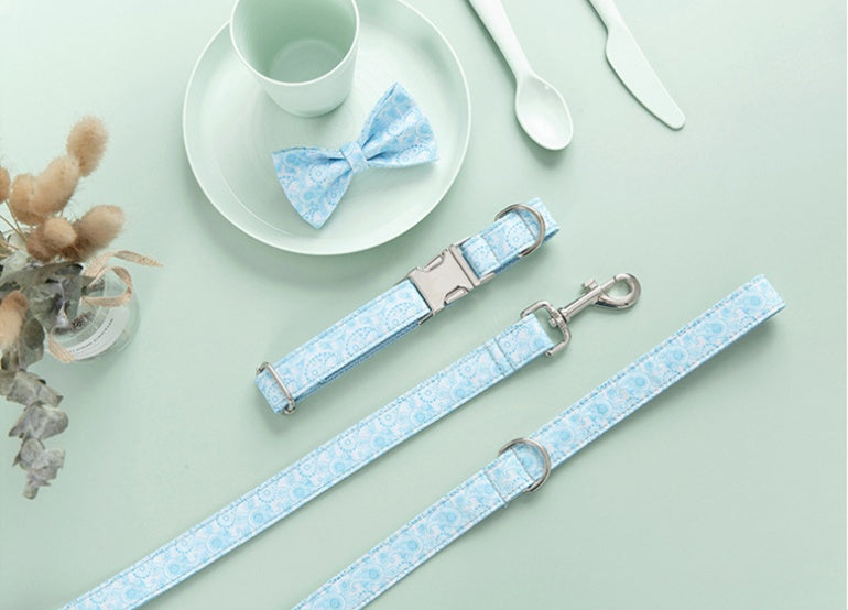 Paisley Pet Collar Leash Set Dog Collar Leash Bow - Get It for Your Pets