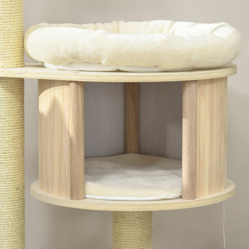 PawHut 3 Level Cat Tree With Sisal Scratching Posts  Cat Badminton Toy For Playing  Soft Cushions  Play Areas - Get It for Your Pets - Pet Store