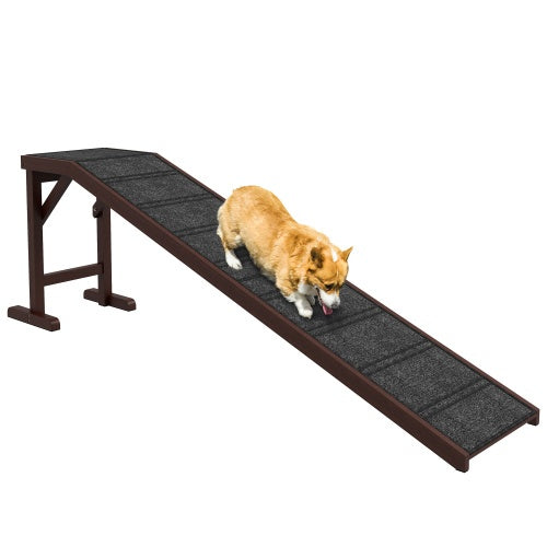 PawHut Dog Ramp For Bed, Pet Ramp For Dogs With Non-Slip Carpet And Top Platform, 74 X 16 X 25, Brown - Get It for Your Pets - Pet Store