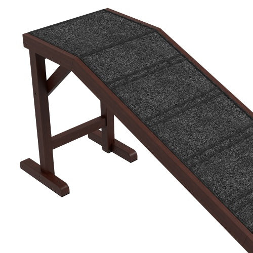 PawHut Dog Ramp For Bed, Pet Ramp For Dogs With Non-Slip Carpet And Top Platform, 74 X 16 X 25, Brown - Get It for Your Pets - Pet Store