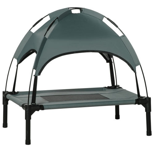 PawHut Elevated Portable Dog Cot Pet Bed With UV Protection Canopy Shade, 24 Inch, Gray - Get It for Your Pets - Pet Store