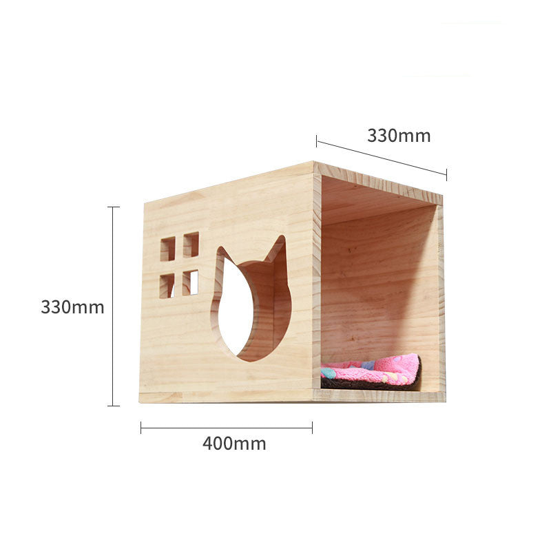 Pet Cat Climbing Frame Wall Type Solid Wood Wall Hanging Platform Ladder Pets Accessories - Get It for Your Pets