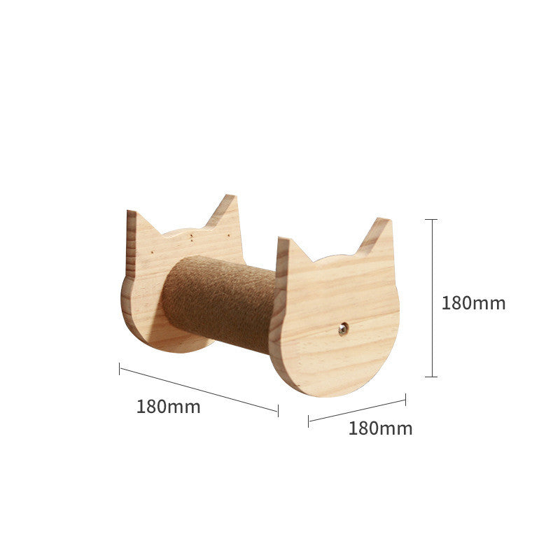 Pet Cat Climbing Frame Wall Type Solid Wood Wall Hanging Platform Ladder Pets Accessories - Get It for Your Pets