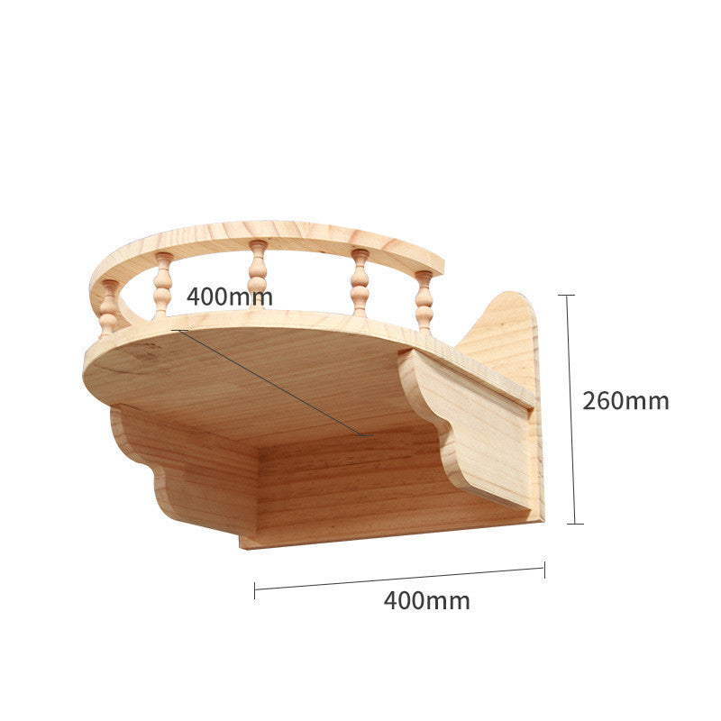 Pet Cat Climbing Frame Wall Type Solid Wood Wall Hanging Platform Ladder Pets Accessories - Get It for Your Pets