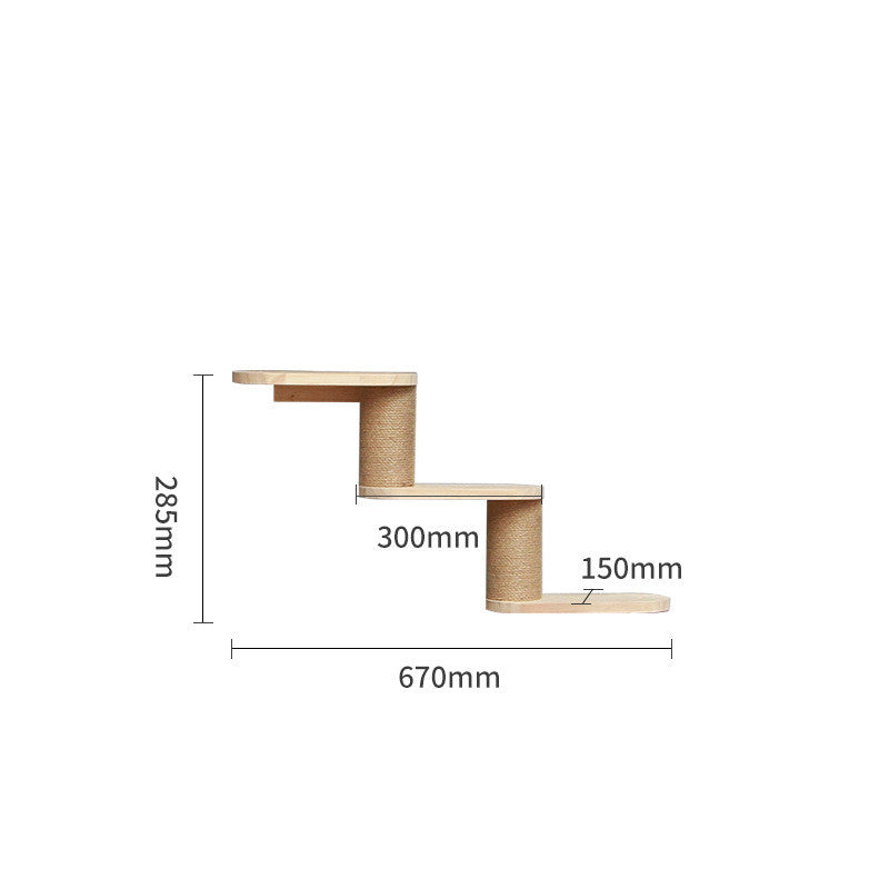 Pet Cat Climbing Frame Wall Type Solid Wood Wall Hanging Platform Ladder Pets Accessories - Get It for Your Pets