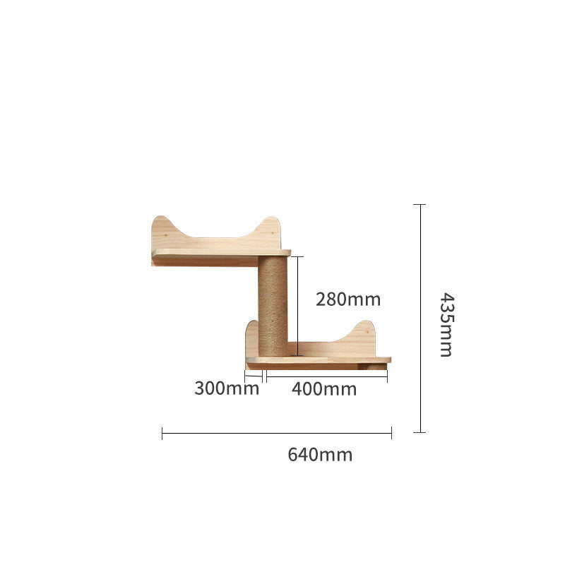 Pet Cat Climbing Frame Wall Type Solid Wood Wall Hanging Platform Ladder Pets Accessories - Get It for Your Pets