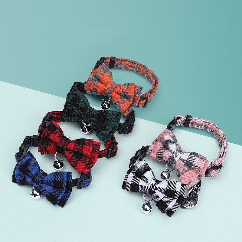 Pet Collar Cat British Style Bow Collar Puppy Bow Tie Cute Bell Necklace Cat Jewelry Collar - Get It for Your Pets