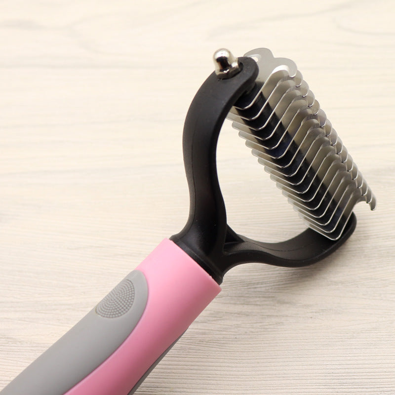 Pet Long-haired Dogknot Comb Double-sided Blade Dog - Get It for Your Pets - Pet Store