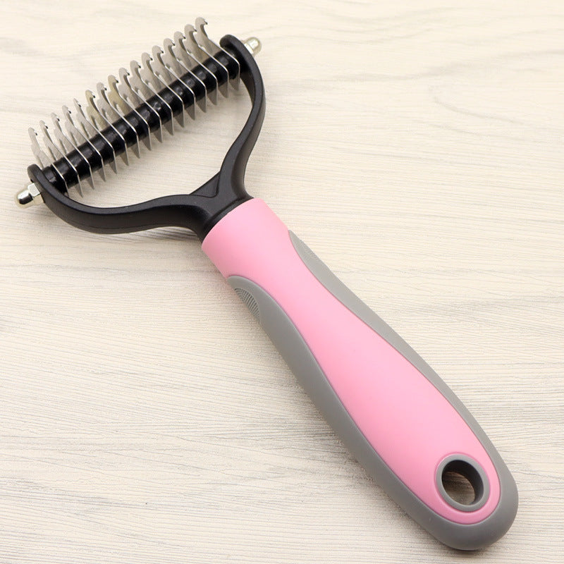 Pet Long-haired Dogknot Comb Double-sided Blade Dog - Get It for Your Pets - Pet Store
