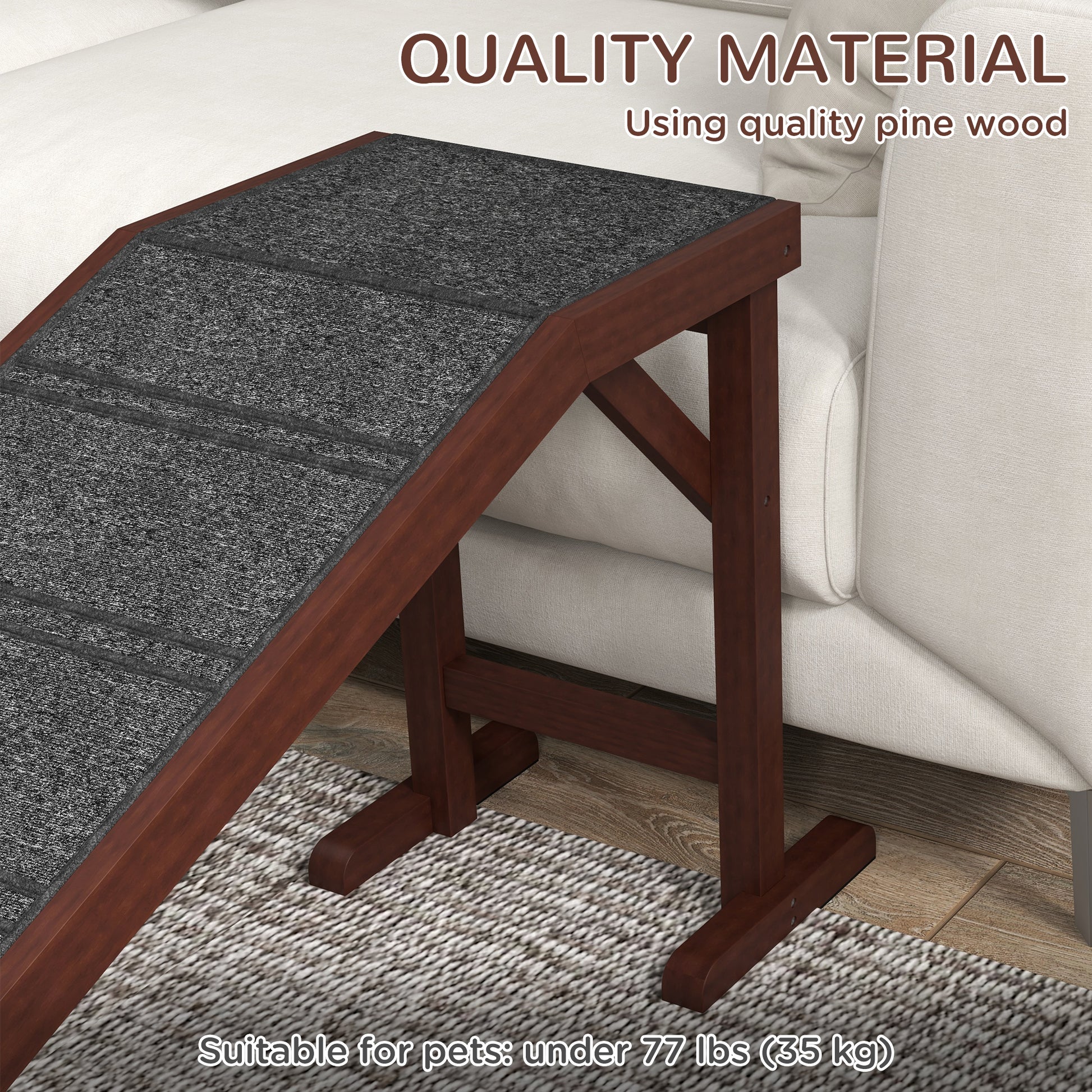 Pet Ramp For Dogs With Non-slip Carpet And Top Platform - Get It for Your Pets - Pet Store