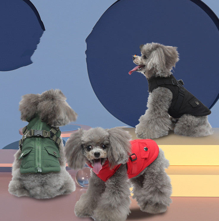 Pet Winter Cotton Dog Clothes Zipper Jacket Dog Supplies - Get It for Your Pets - Pet Store