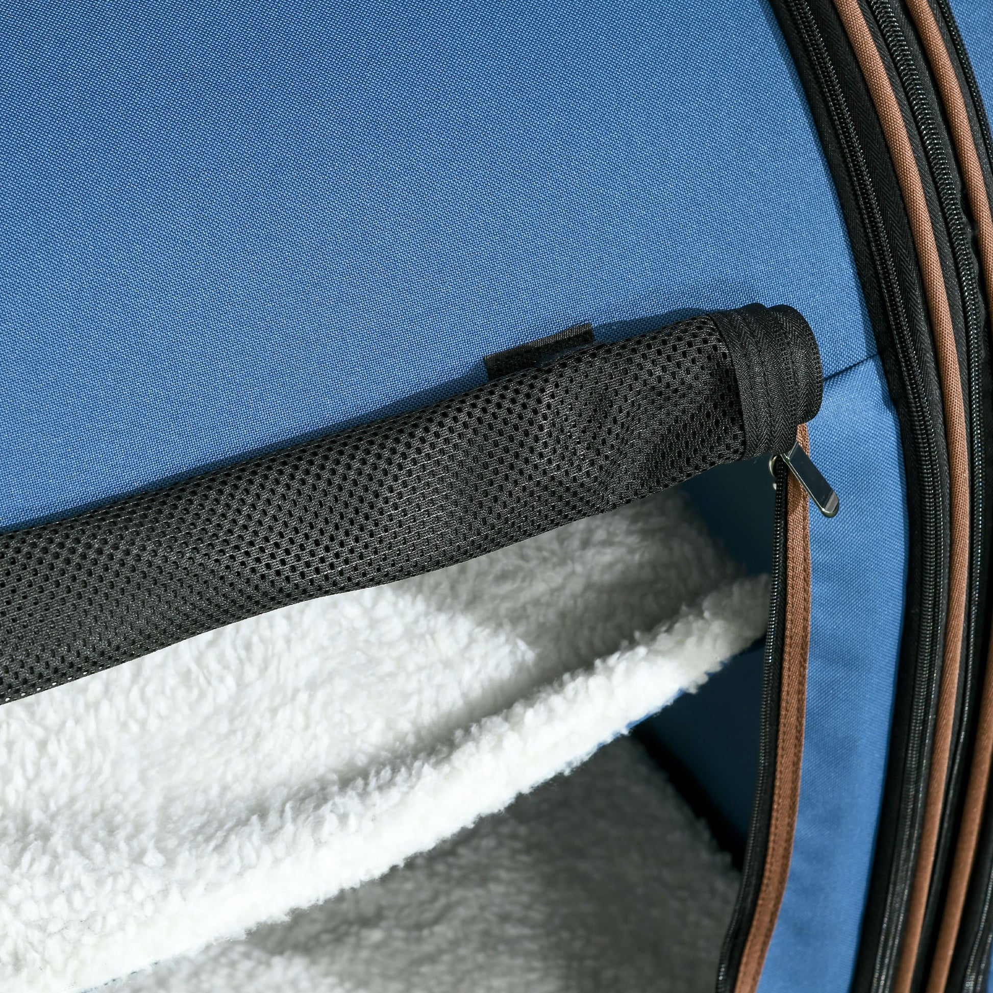 Portable Twin Compartment Show House Cat Cage 39  Soft-Sided Pet Kennel With Soft Cushions  Storage Bag Blue - Get It for Your Pets - Pet Store