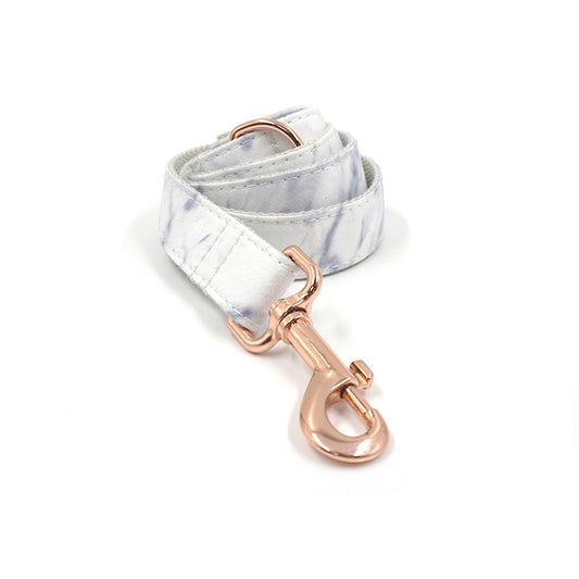 Rose Gold Buckle Marble Dog Collar Pet Collar Leash Set Bow - Get It for Your Pets