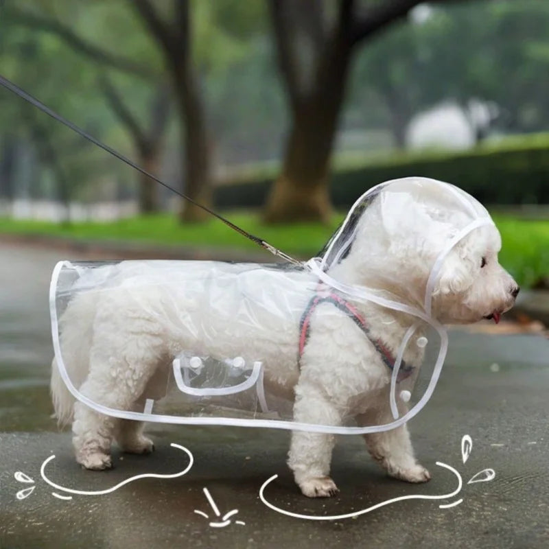 1pc waterproof and windproof pet clothing for dogs, transparent pet dog raincoat, small waterproof and windproof pet clothing