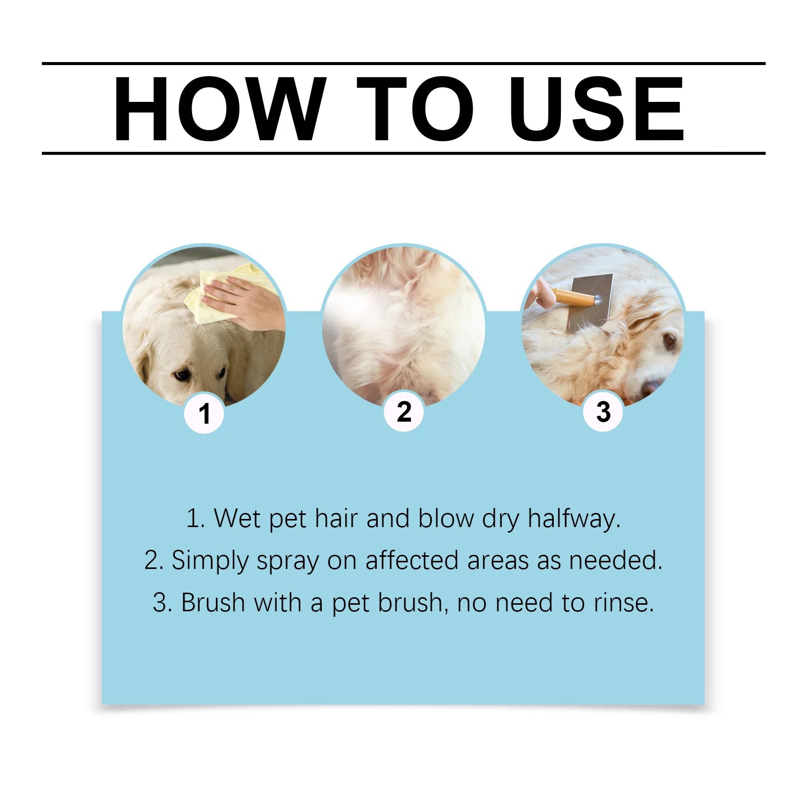Dog Grooming Spray Effectively Remove Dirt Impuritie Solve Hair Tangles Smoothing Hair Lasting Moisturizing Pet Detangling Spray