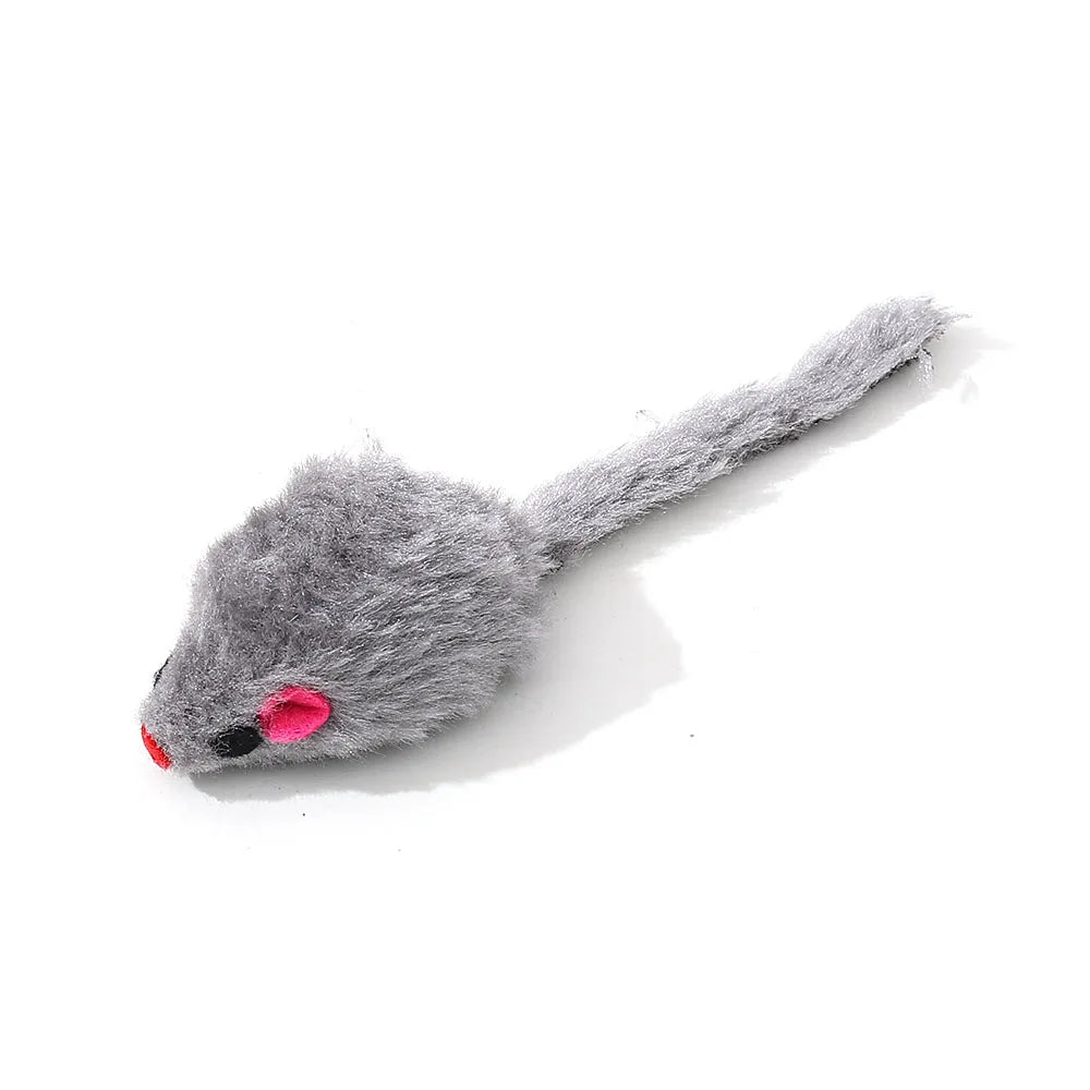 24pcs/pack Pet Cat Mouse Toys Simulation Plush Mouse Toys for Cat Interactive Game Playing Kitten Pet Supplies Random Color