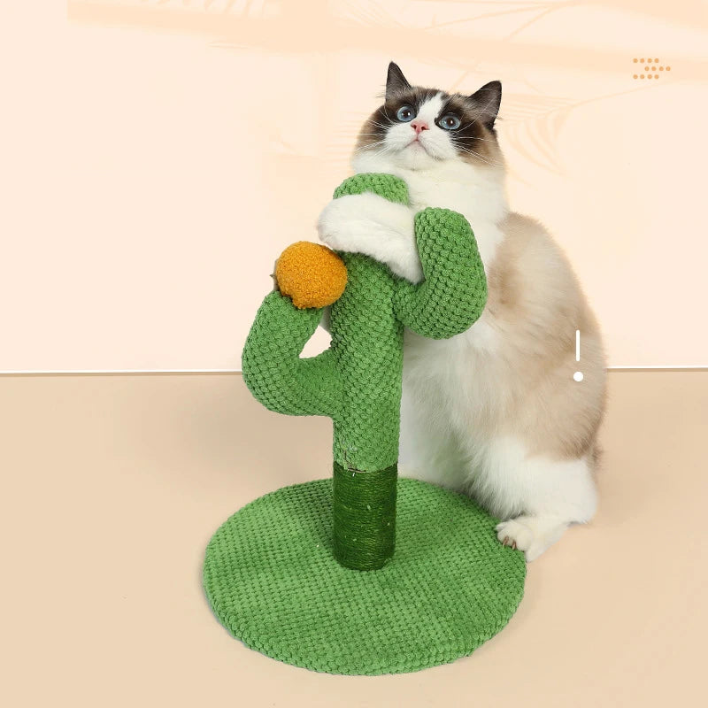 Cactus Cat Scratching Posts Sisal Rope Cat Scratcher Cactus for Young and Adult Cats Interactive Toy Play for Grinding Claws