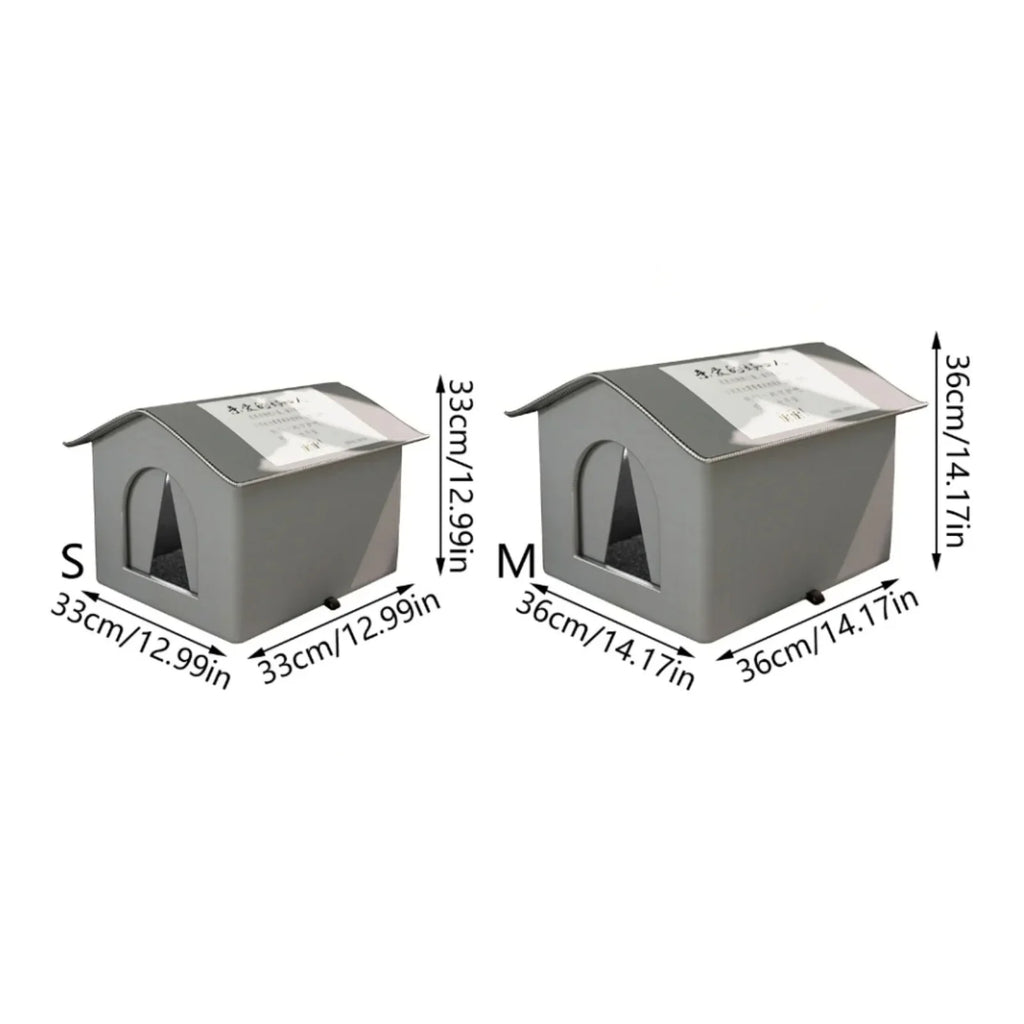 Four Seasons Cat House Outdoor Waterproof Pet Shelter for Cold Weather Stray Cats Dogs Thermal Insulated Windproof Design