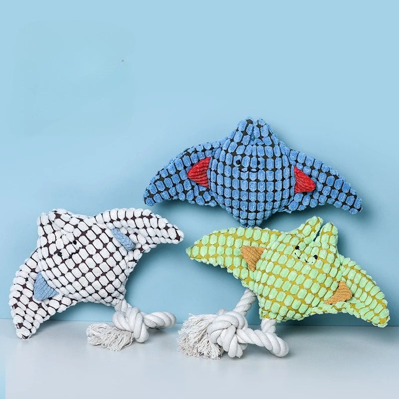 Dog Pet Plush ocean Toys Sound Interactive Dog Chew Toys Plush Stuffing Squeak Pet Supplie