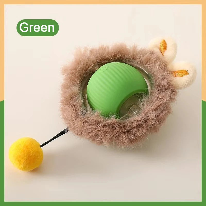 Cat Interactive ball Toy, Automatic Rolling Ball with Tail, Rechargeable Smart Pet Interactive Toy, Intelligent toy for Cat