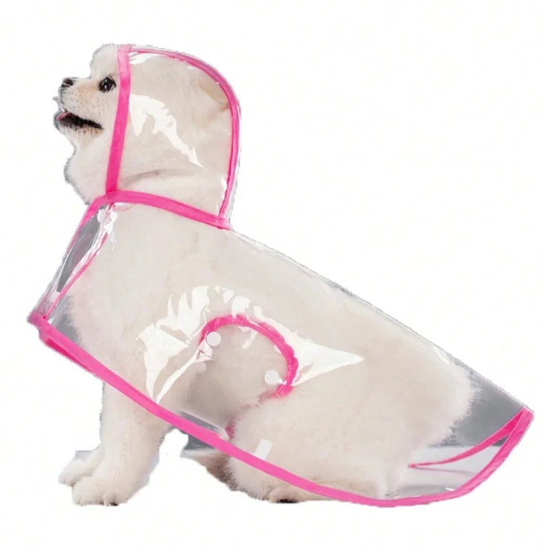 1pc waterproof and windproof pet clothing for dogs, transparent pet dog raincoat, small waterproof and windproof pet clothing