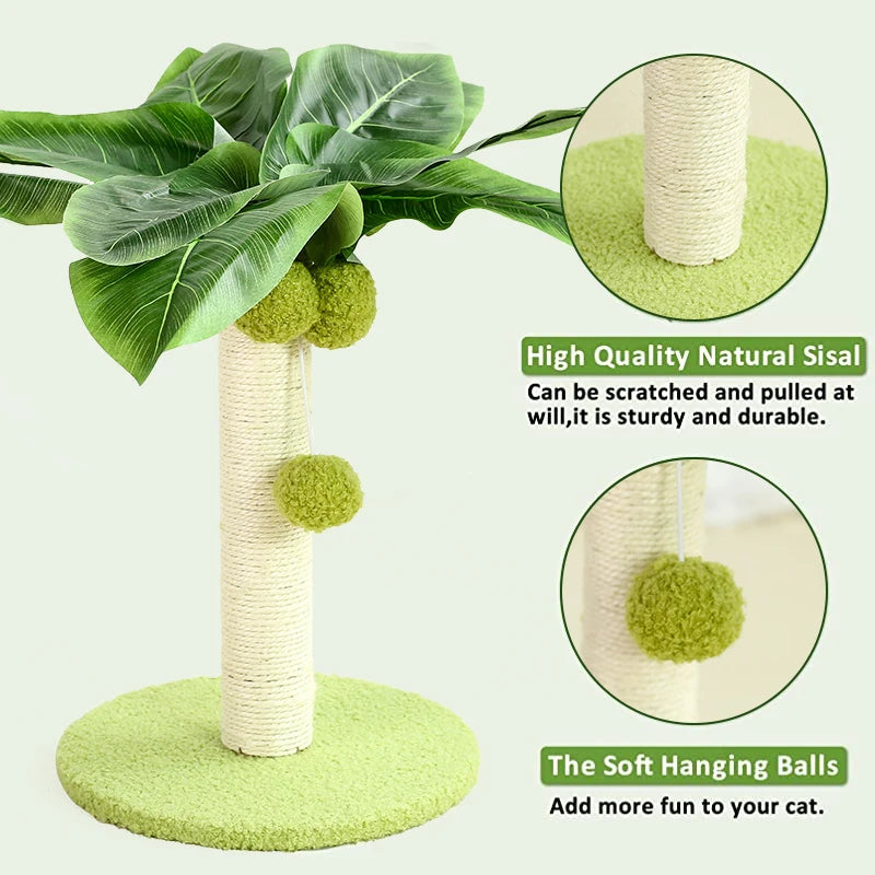 Cat Scratching Post with Dangling Balls For Kitten Cute Palm Tree Cat Scratching Posts Indoor Sisal Rope Cats Posts Pet Products