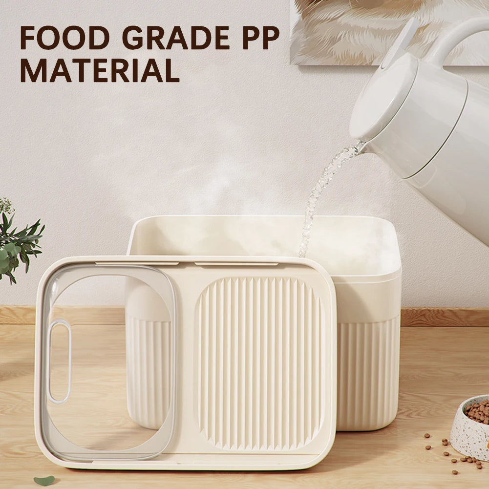 Dog Food Storage Container 5/10/15L Large Capacity Transparent Pet Food Bucket Box Moisture Proof Dog Cat Dry Food Bin