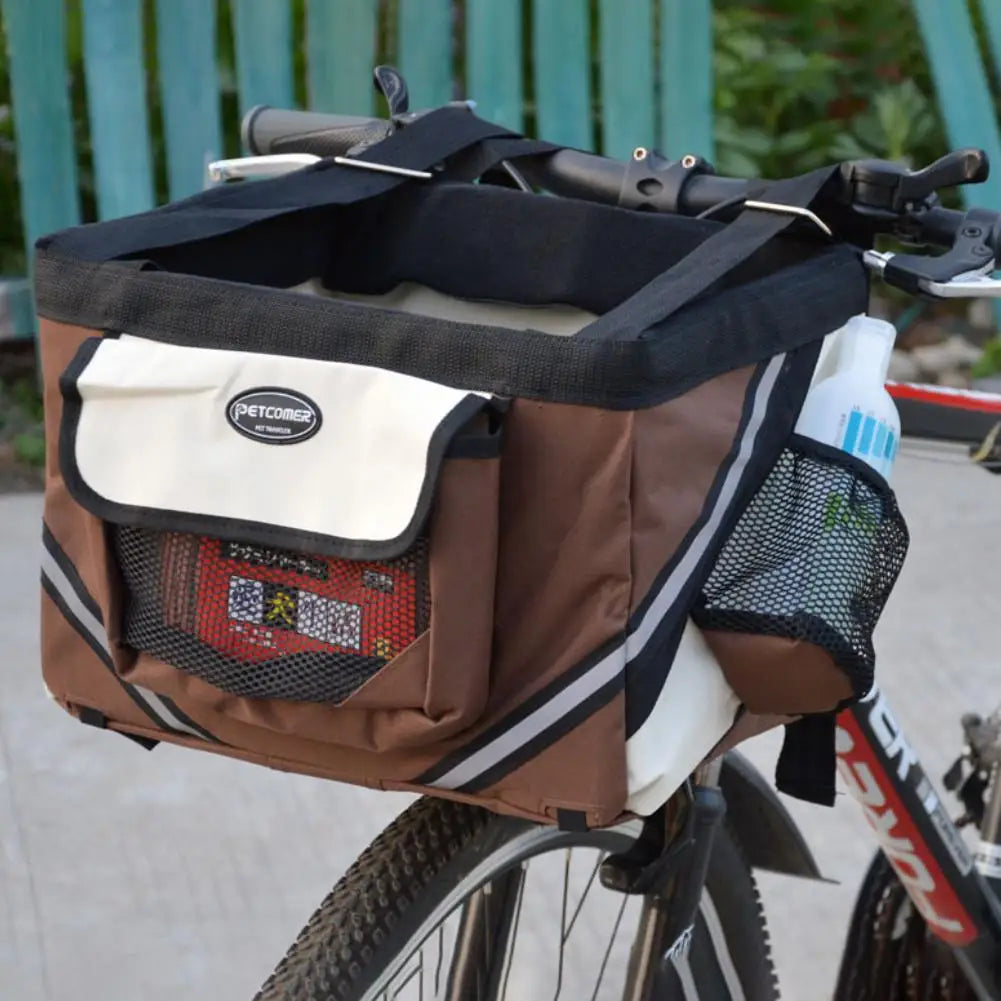 Bicycle Bag Dogs Baskets Bike Handlebar Front Basket Small Cat Dog Nest Puppy Cats Bed Carrier For Travel Shopping
