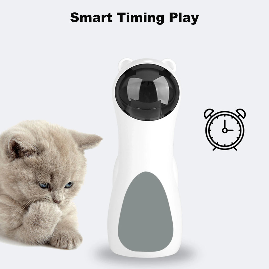 Cat Laser Toy, Automatic Rotating Laser Pointer for Cats, USB/Battery Charging Operated Pet Training Exercise Chaser Tool