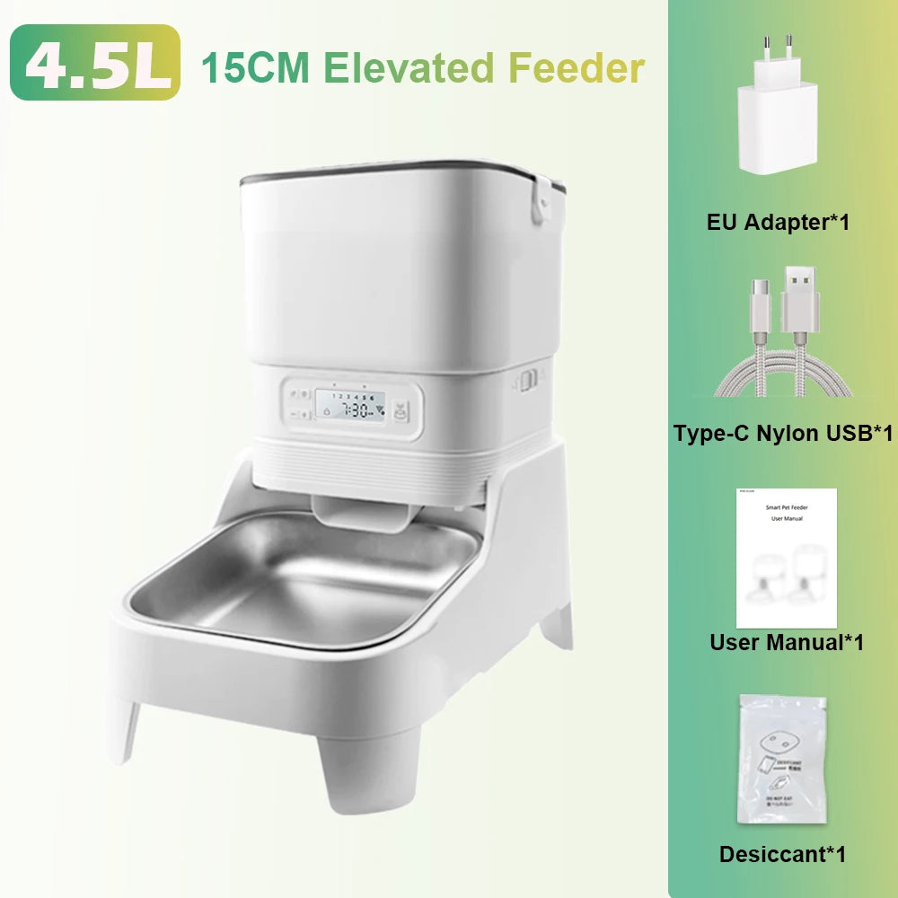 Furpipi 4.5L Automatic Pet Feeder Smart Auto Dog & Cat Food Kibble Button Version Smart Dog Feeder Dispenser Pet Feeding Supply