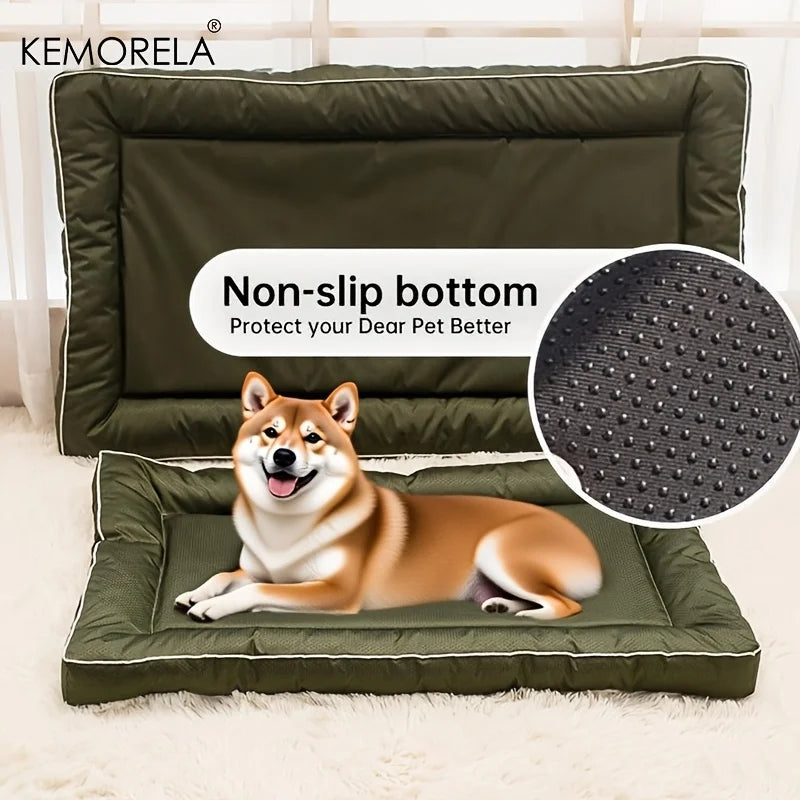 Extra Large Square Pet Bed Non-Slip Polyester Mat Cooling Design for Dogs & Cats Universal All-Season Use Multiple Color Options